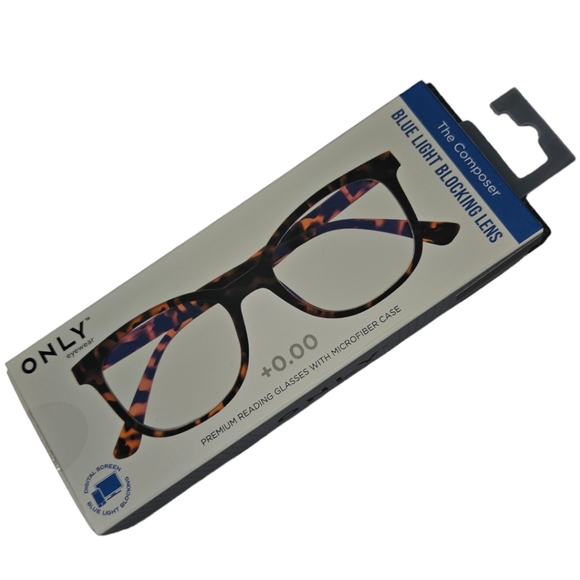 Only Eyewear Accessories - NWT Only Eyewear Tortoise Shell Design Blue Light Blocking Lens Glasses +0.00